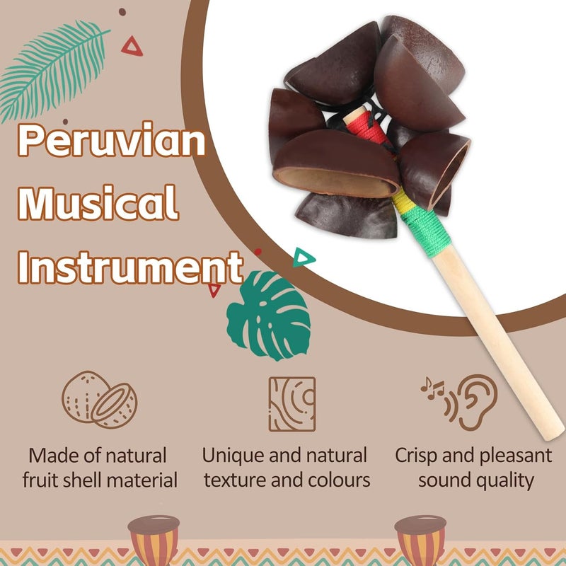 GOGHOST African Natural Shaker 5.9" x 3.14" Cacho Seed Pod Rattle Handmade Percussion Gifts Peruvian Musical Instrument - Nature Sounds for Meditation, ASMR, Sound Therapy, Yoga (Juju-1 Pack) - Image 4